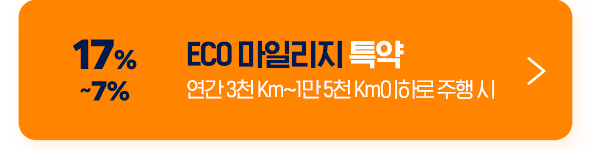 17% ~7% ECO 마일리지 특약 연간 3천 Km~1만 5천 Km이하로 주행 시 