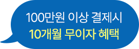 100만원 이상 결제시 10개월 무이자 혜택